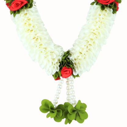 Handcrafted Artificial Flower Garland, 20 Inches Garland for Photo Frame, God Idol, Home Decor, Ugadi, Sankranti, Varalakshmi, Diwali, Navaratri & Wedding (Pack of 3)