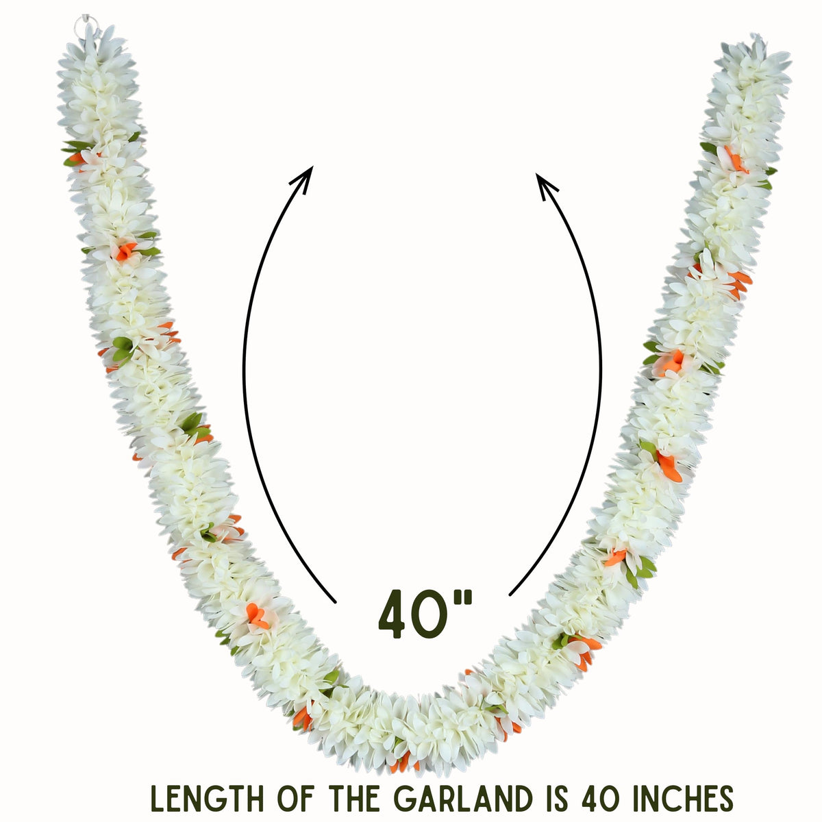 Garland for Photo Frame, Artificial Garland for Decoration,God Idol, Festivals, Home Decor, Varalakshmi, Diwali,Ugadi, Sankranti,Diwali Navaratri & Wedding (White)