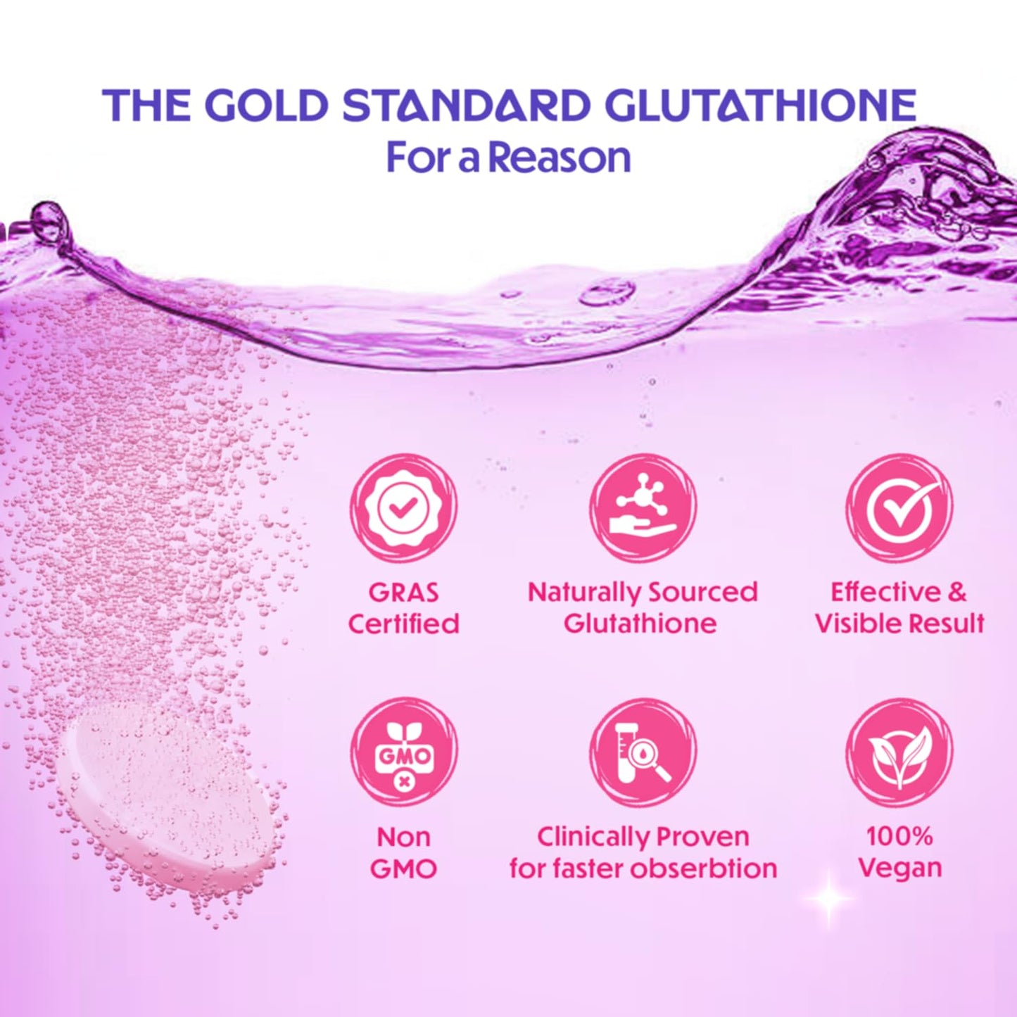 Chicnutrix Glow 500mg Effervescent Tablets - Strawberry & Lemon Flavor, For Glow & Radiance Skin - Indyancart