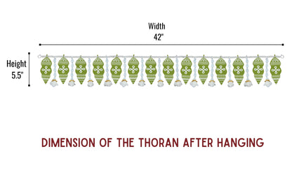 Toran for Main Door Entrance, Handmade Mango Leaf Toran, Traditional Bandarwal for Festival, Pooja, Wedding & Home Decor, Artificial Doorway Leaf Hanging (42 x 5.5 Inches, Green)