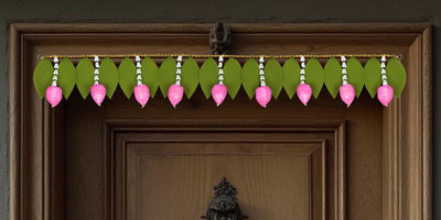 Toran for Main Door Entrance, Handmade Mango Leaf Toran, Traditional Bandarwal for Festival, Wedding & Home Decor, Artificial Leaf Door Hanging (42 x 7 Inches, Green)