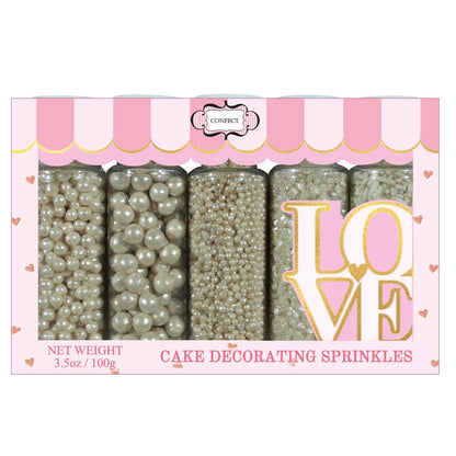Confect Sprinkles for Cakes & Cupcakes Decoration | USP-14(Pearl)