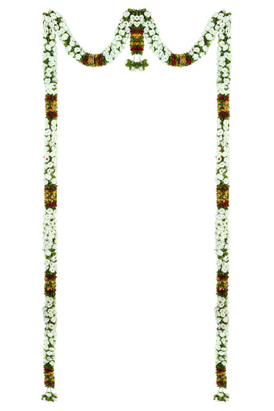 Toran for Main Door Entrance, Bandarwal for Festival, Pooja Mandir & Wedding, Handmade Traditional Flower Hanging for Home & Office Decor (White)