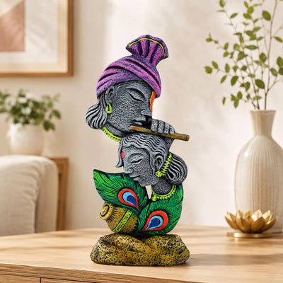 Niharika Collections Handmade Terracotta Clay | Radha Krishna Idol | Symbol of Eternal Love & Devotion