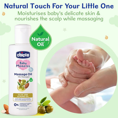 Chicco Baby Moments Massage Oil For Moisturised Skin, Nourished Hair & Scalp - Indyancart