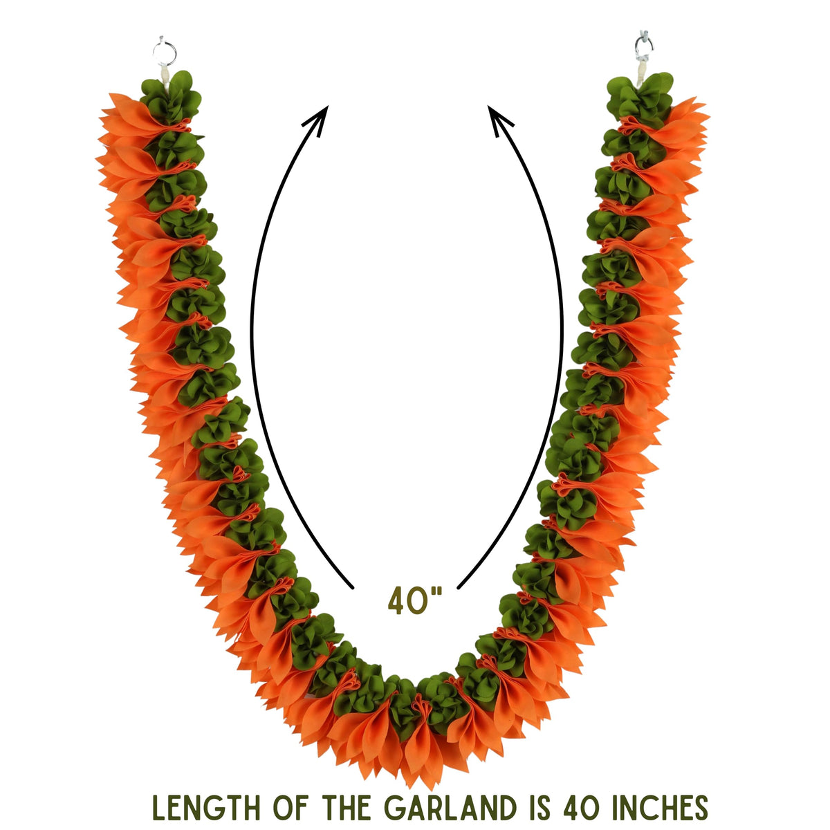 Artificial Garland for Home Decoration, 40 Inches Handcrafted Artificial Jasmine Flower Garland for Sankranti Ugadi Varamahalakshmi Wedding Event & Navaratri Festivals (Beige)