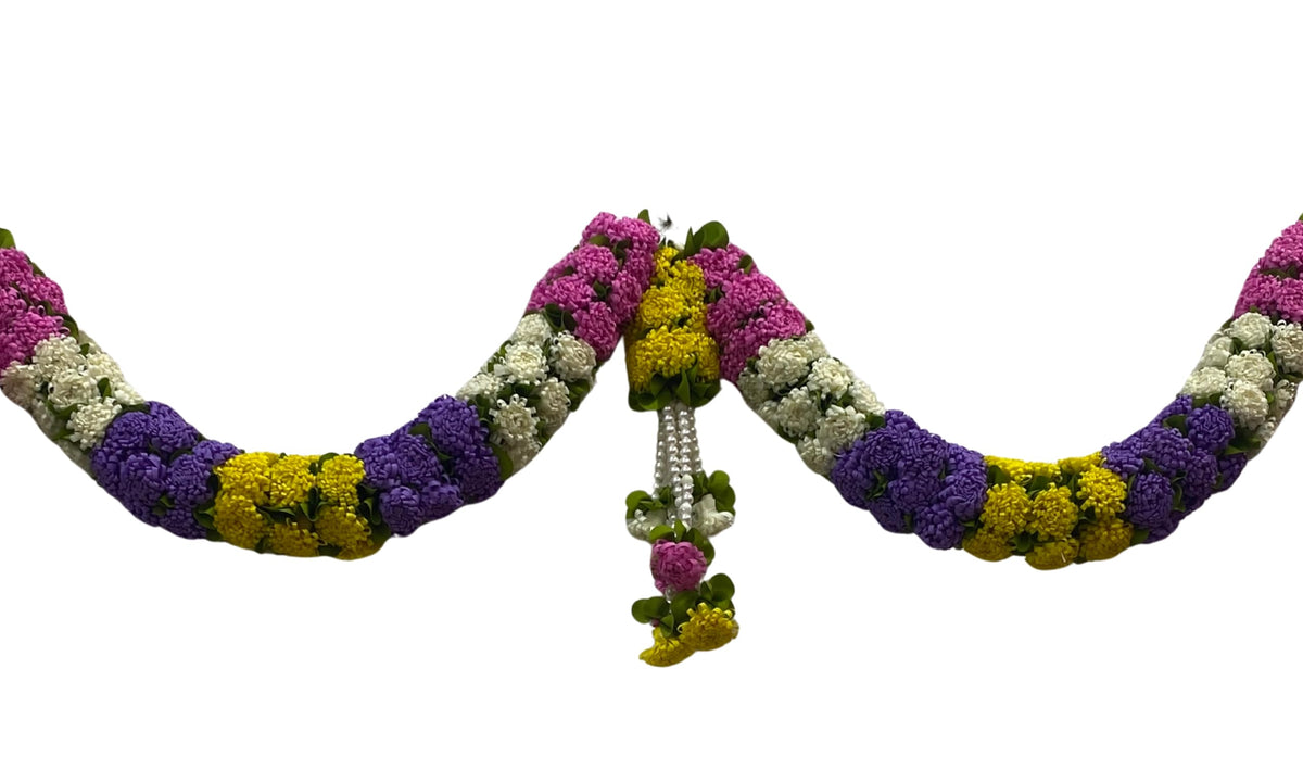 Multi Colour Hanging Artificial Flower Toran for Main Door Entrance, Reusable Thoran for Pooja Mandir, Living Room & Home Décor, Bandarwal for Festival Decoration (56x82 inch)