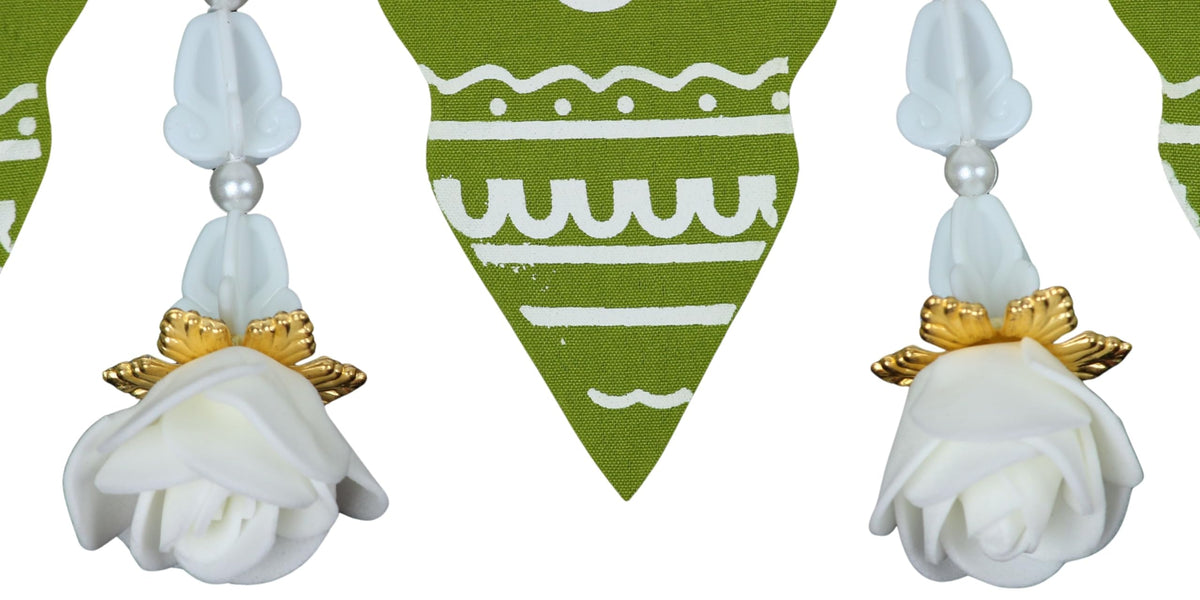 Toran for Main Door Entrance, Handmade Mango Leaf Toran, Traditional Bandarwal for Festival, Pooja, Wedding & Home Decor, Artificial Doorway Leaf Hanging (42 x 5.5 Inches, Green)