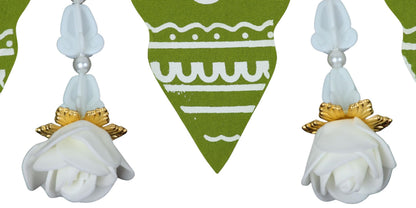 Toran for Main Door Entrance, Handmade Mango Leaf Toran, Traditional Bandarwal for Festival, Pooja, Wedding & Home Decor, Artificial Doorway Leaf Hanging (42 x 5.5 Inches, Green)