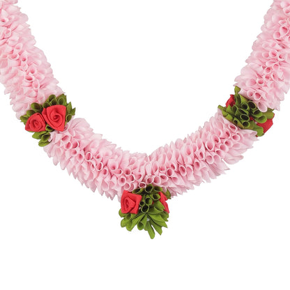 Artificial Garland for Home Decoration, 30 Inches Handcrafted Artificial Flower Garland for Sankranti Ugadi Varamahalakshmi Wedding Event, Diwali & Navaratri Festivals (Pink)