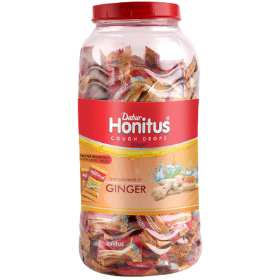 Dabur Honitus Lozenges Jar - 300 Count (Honey Ginger)