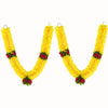 Handcrafted Artificial Flower Garland, 20 Inches Garland for Photo Frame, God Idol, Home Dcor, Ugadi, Sankranti, Varalakshmi, Diwali, Rakhi & Wedding (Pack of 2)