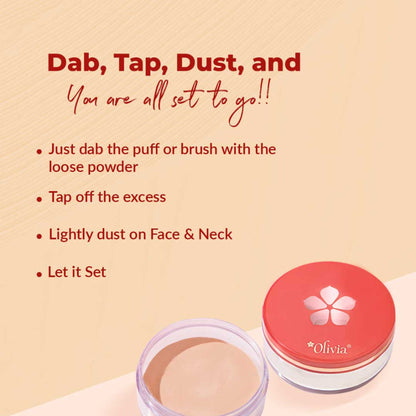 Olivia Skinsync Makeup Loose Powder – Shine Control & Smooth Matte Finish for All-Day Oil-Free Look - Sunset Yellow