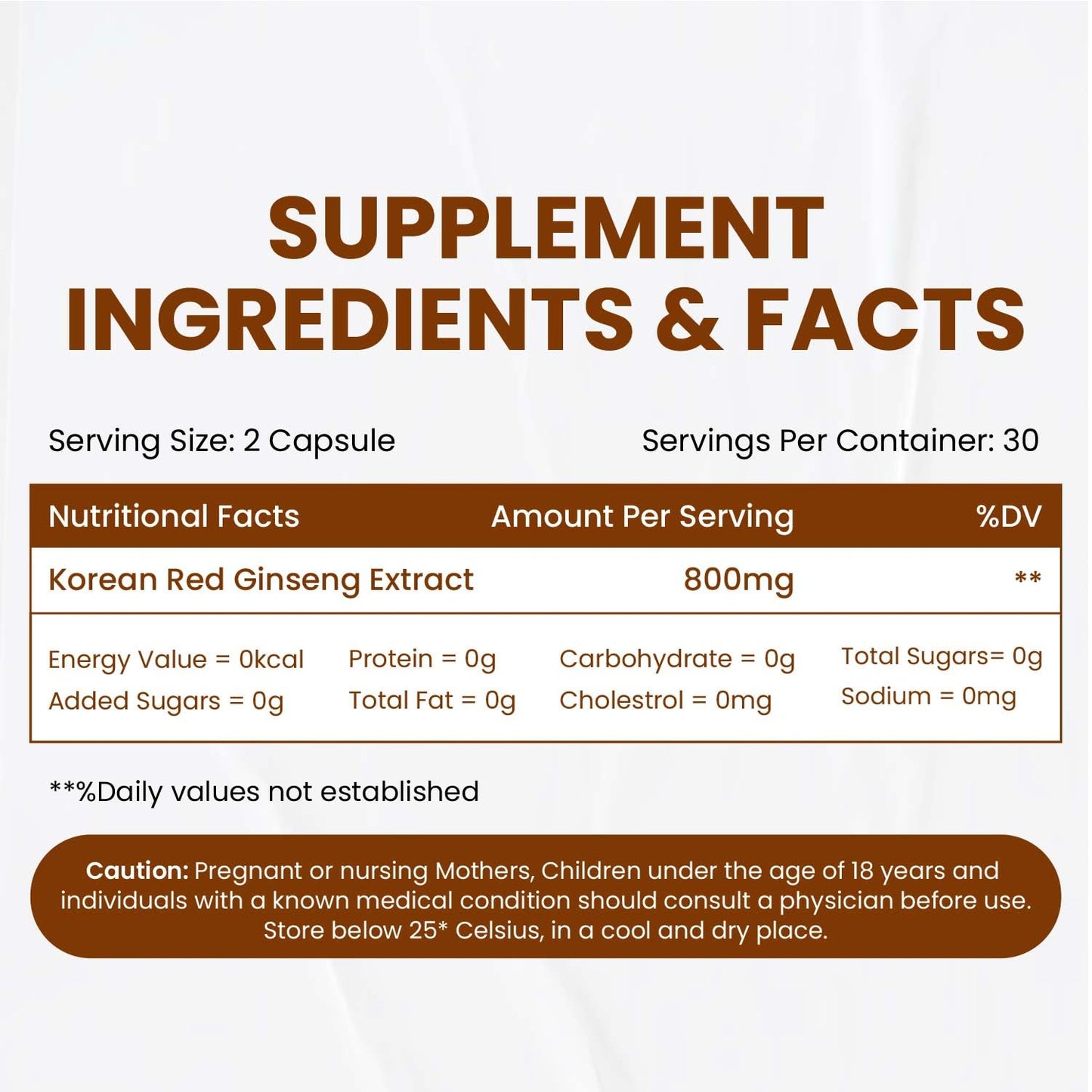 Himalayan Organics Korean Ginseng 800 mg Vegetarian Capsules