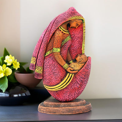 Niharika Collections Handmade Terracotta Clay Idol | Spiritual Vintage Style Statue |Musical Ganesha-Set of 6 -Purple Shade