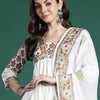 Dhiyona IE Floral Printed Empire Pure Cotton Kurta with Trousers & With Dupatta