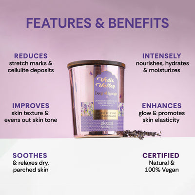Vedic Valley Lavender Stress Relieving Body Massage Candle