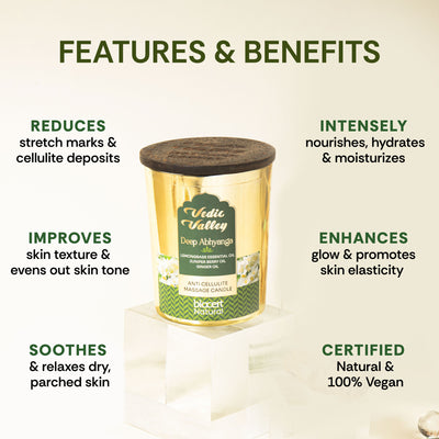 Vedic Valley Lemongrass Anti Cellulite Body Massage Candle