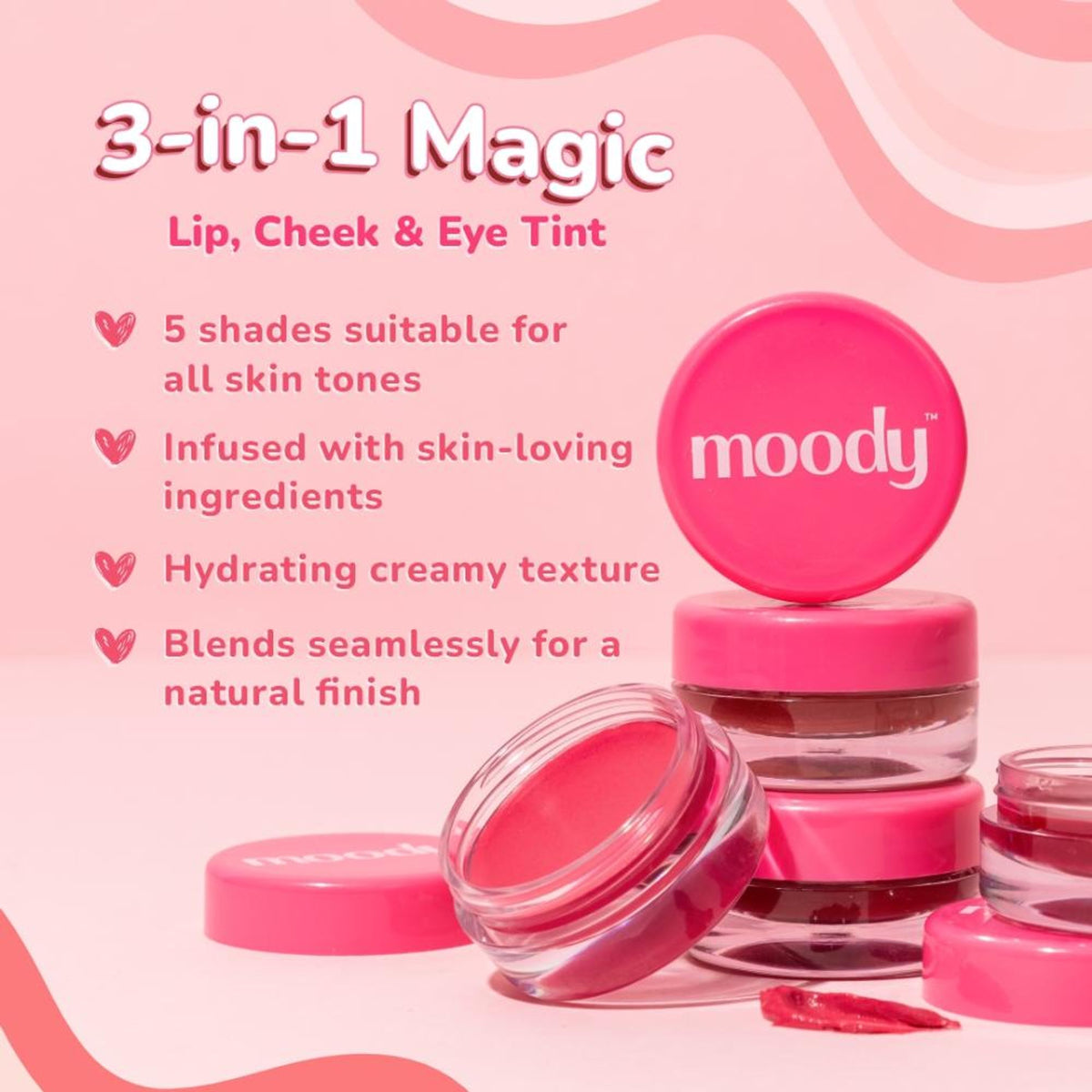 Moody Plush 3-in-1 Lip, Cheek & Eye Tint - Bubblegum Burst
