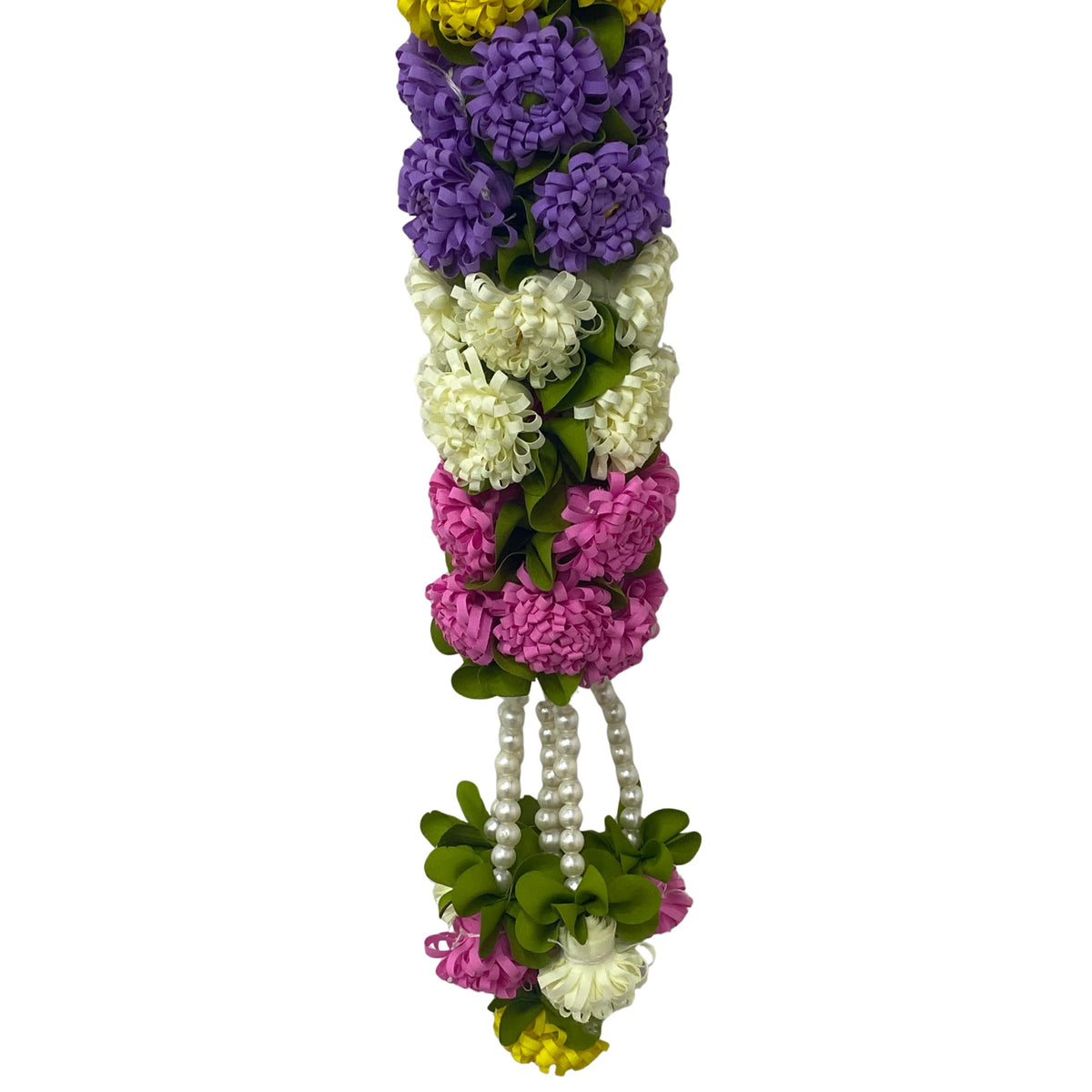 Cream & Pink Hanging Artificial Flower Toran for Main Door Entrance, Reusable Thoran for Pooja Mandir, Living Room & Home Décor, Bandarwal for Festival Decoration (56x33 inch)