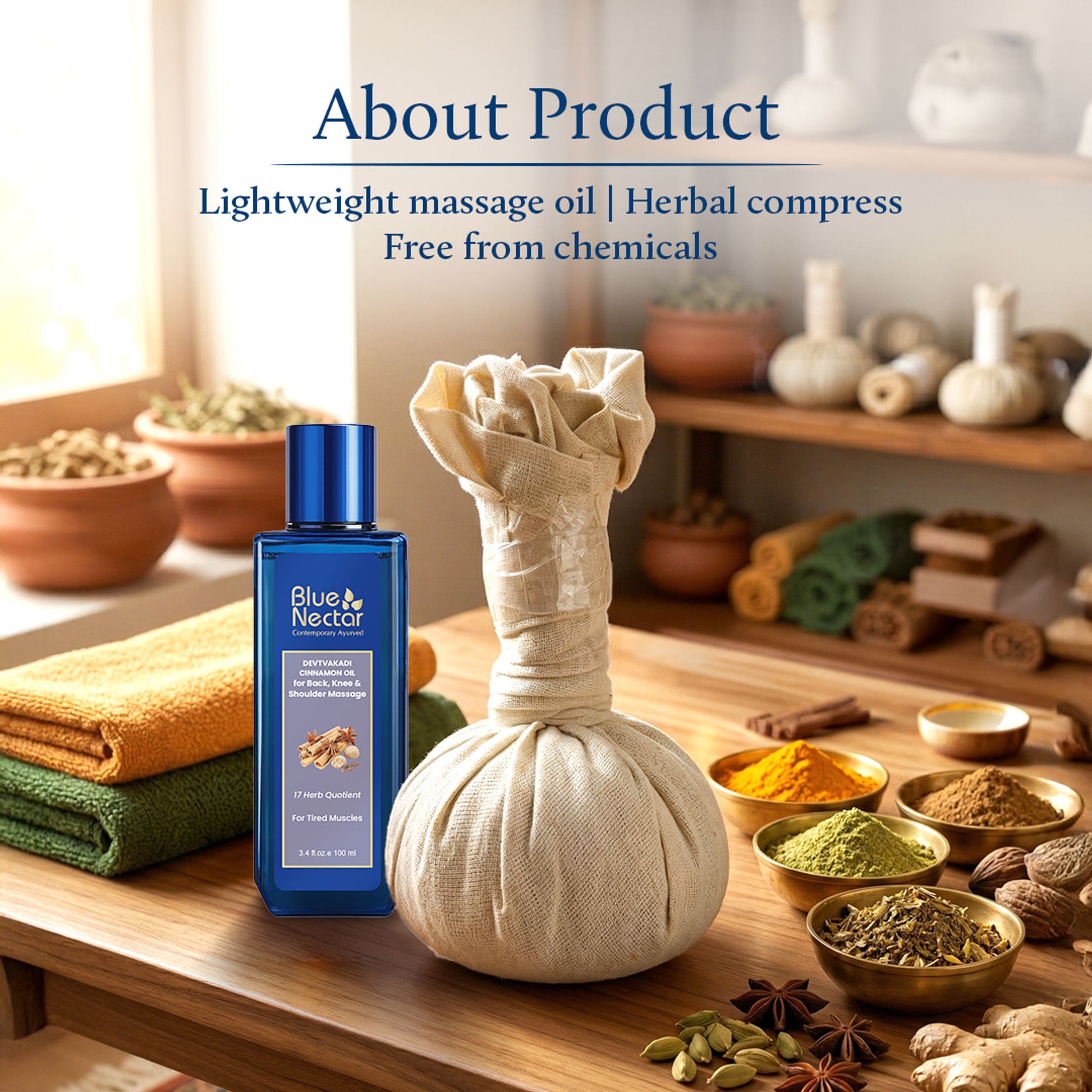 Blue Nectar Pain Oil & Compressed Potli Combo