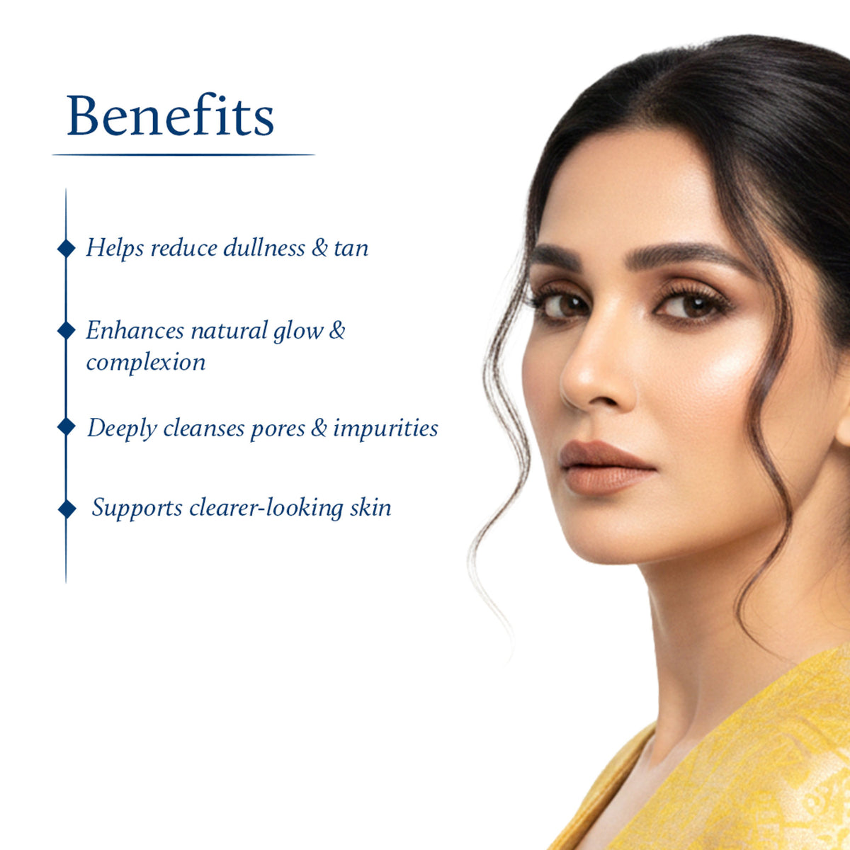 Blue Nectar 24K Gold Swaran Bhasam Ayurvedic face wash in a white tube with gold accents, designed for cleansing and brightening skin.