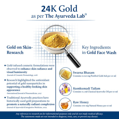 Blue Nectar 24K Gold Swaran Bhasam Ayurvedic face wash cleanser with gold particles and herbal ingredients, suitable for gentle facial cleansing.