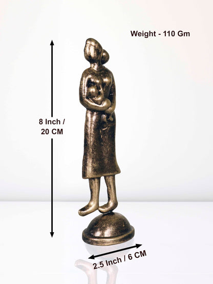 Niharika Collections Handmade Clay Terracotta Abstract Sculpture Feeding Mother Idol for Gifts and Décor (Metallic Golden)