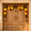 Yellow & Dark Pink Hanging Artificial Flower Toran for Main Door Entrance, Reusable Thoran for Pooja Mandir, Living Room & Home Décor, Bandarwal for Festival Decoration (42x25 inch)