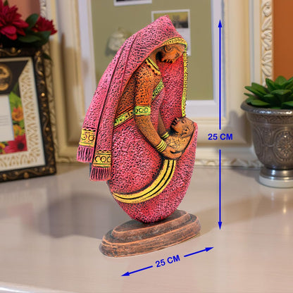Niharika Collections Handmade Terracotta Clay Idol | Spiritual Vintage Style Statue |Musical Ganesha-Set of 6 -Orange Shade