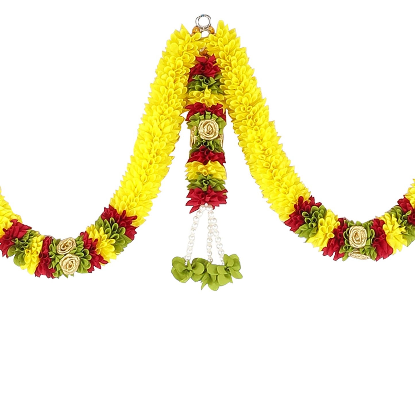 Toran for Main Door Entrance, Bandarwal for Festival, Pooja Mandir & Wedding, Handmade Traditional Flower Hanging for Home & Office Decor (42 inches 72 inches) Yellow