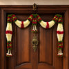 Cream & Pink Hanging Artificial Flower Toran for Main Door Entrance, Reusable Thoran for Pooja Mandir, Living Room & Home Décor, Bandarwal for Festival Decoration (42x25 inch)
