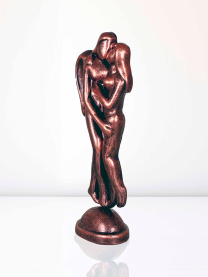 Niharika Collections Handmade Clay Terracotta Abstract Sculpture Loving Angels Idol for Gifts and Décor (Metallic Bronze)