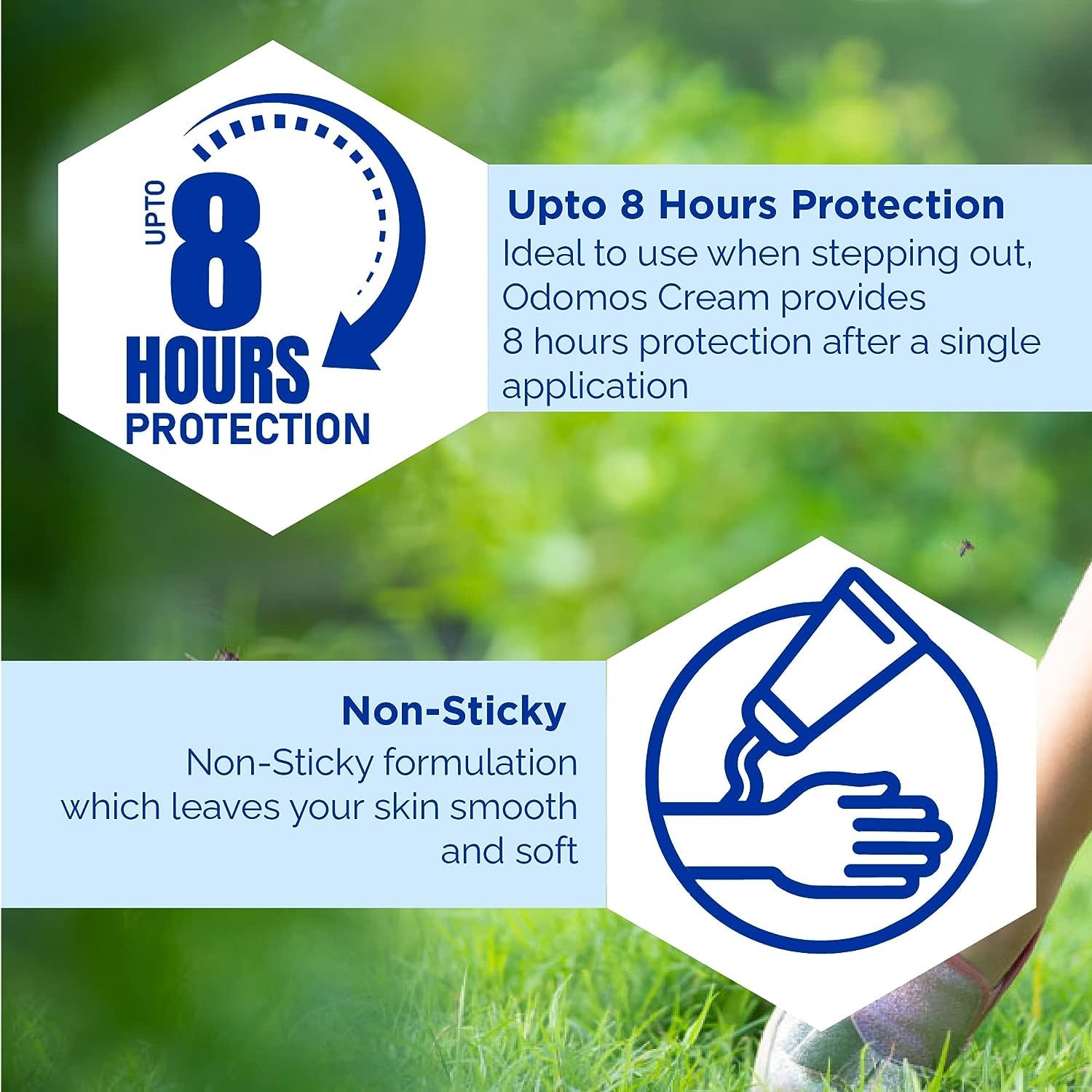 Dabur Odomos Non-Sticky Mosquito Repellent Cream With Vitamin E & Almond - Indyancart