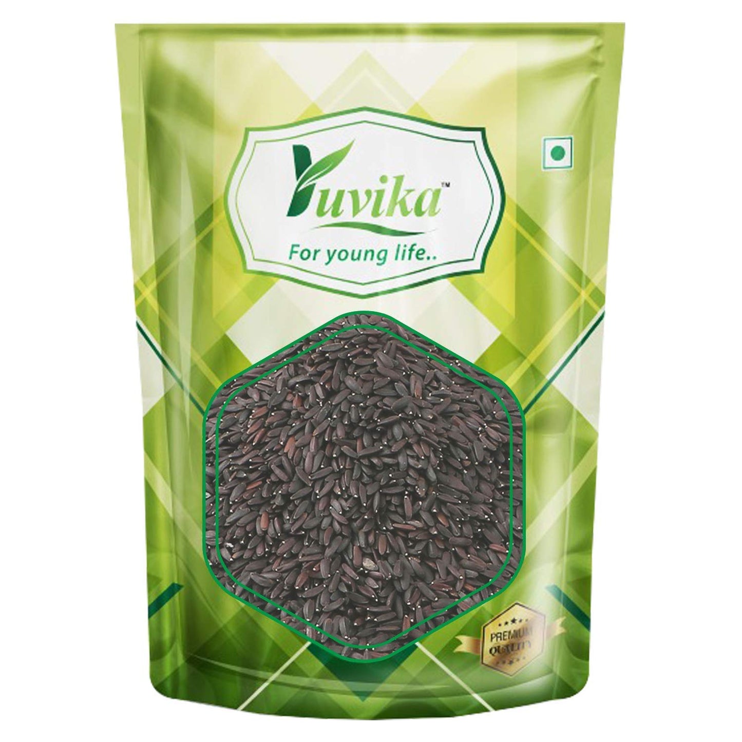Yuvika Tukh Malanga (Balanga) Ayurvedic product in a clear glass container with dried seeds, used in traditional herbal remedies.