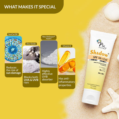 Fixderma Shadow SPF 50+ Gel For Oily Skin - Indyancart