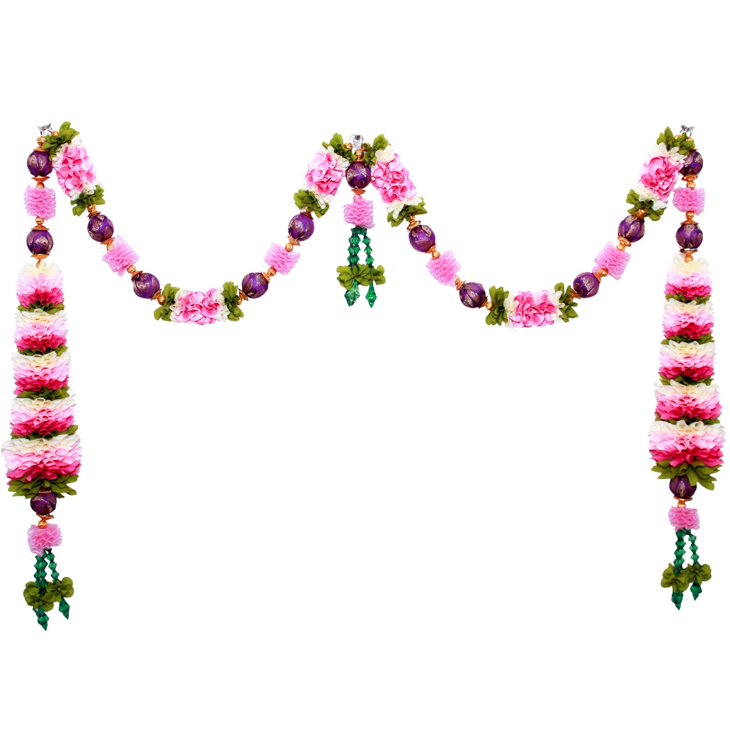 Toran for Main Door, Bandarwal for Festival, Pooja Mandir & Decoration, Pink Handmade Traditional Flower Hanging for Door Entrance, Home & Office Decor (42 inches 18 inches)