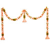 Jhumka Doorway Flower Peach toran for Door Entrance, Hanging Toran for Main Door Entrance, Thoran for Mandir & Living Room Decor, Bandarwal for Home & Temple (22x42 inch)