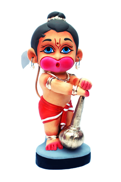 Niharika Collections Handmade Terracotta Clay Bal Hanuman Statue | Traditional Indian Art Figurine for Home Decor, Puja & Gift
