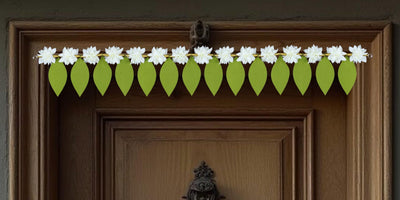 Toran for Main Door Entrance, Handmade Mango Leaf Toran for Home, Traditional Bandarwal for Festival, Pooja, Wedding & Home Decor, Wall Hanging (42 x 7 Inches, Green)