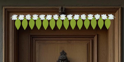 Toran for Main Door Entrance, Handmade Mango Leaf Toran for Home, Traditional Bandarwal for Festival, Pooja, Wedding & Home Decor, Wall Hanging (42 x 7 Inches, Green)