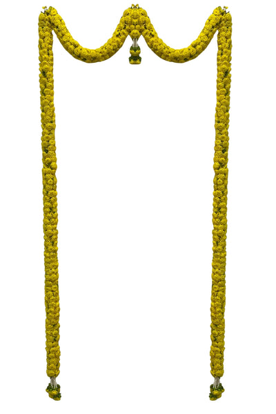 Yellow Hanging Artificial Flower Toran for Main Door Entrance, Reusable Thoran for Pooja Mandir, Living Room & Home Décor, Bandarwal for Festival Decoration (56x82 inch)