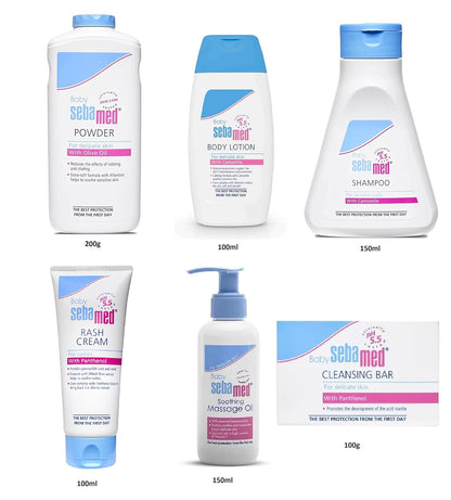 Sebamed Infant Baby Shampoo in a bottle, gentle formula for delicate baby hair and scalp, with a soft, tear-free design.