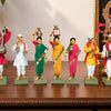 Niharika Collections Handmade Terracotta Clay Idols 6 Inch Clay Figurines Set of 7 | Traditional Handcrafted Pandharpur Warkari for Home Mandir, Navratri Decor, Golu and Gifting