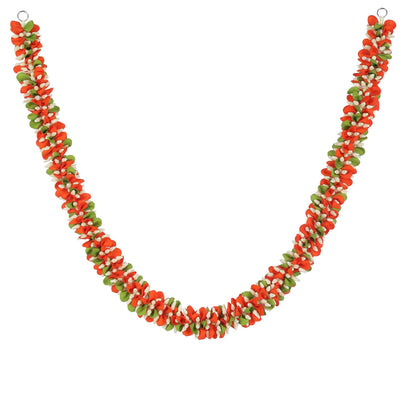 Artificial Garland for Home Decoration, 40 Inches Handcrafted Long Artificial Jasmine Flower Garland for Festival, Home, Photo, Mandir & Office (Orange)