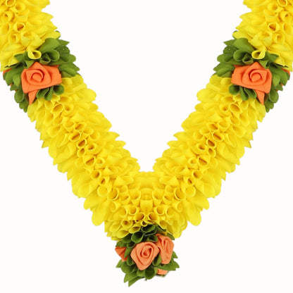 Garland for Photo Frame, 40 Inches Artificial Garland for Photo Frame, Garland for Decoration,God Idol, Festivals, Home Decor, Sankranti, Varalakshmi, Diwali & Wedding (Yellow)