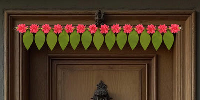 Toran for Main Door Entrance, Handmade Mango Leaf Toran, Traditional Bandarwal for Festival, Pooja, Wedding & Home Decor, Artificial Leaf Door Hanging (42 x 7 Inches, Green)