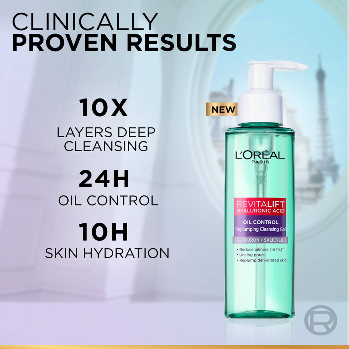 L'Oreal Paris Revitalift Hyaluronic Acid Oil Control Replumping Cleansing Gel