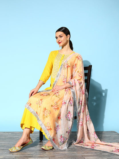 Dhiyona VA Women's Solid Viscose Rayon Hyper Texture Kurta Set