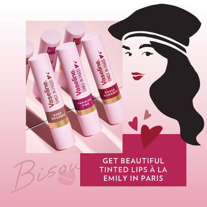 Vaseline Parisian Pink Emily In Paris Limited Edition Pink Tinted Lip Balm Stick - Pack Of 2